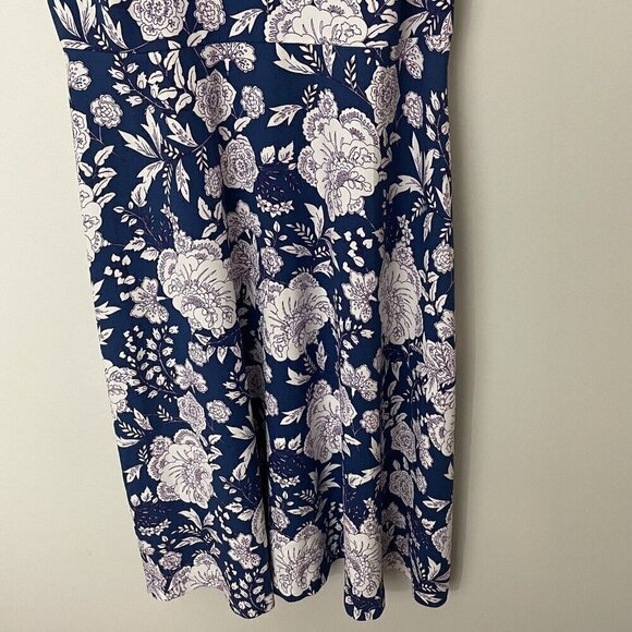 Banana Republic A Line Dress Sz 4 Blue Floral Sleeveless Pencil Sheath Wedding - Picture 3 of 10